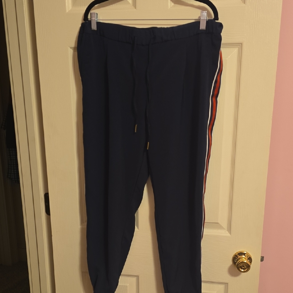 Tommy Hilfiger Men's Blue‎ Joggers with Red and White Stripes